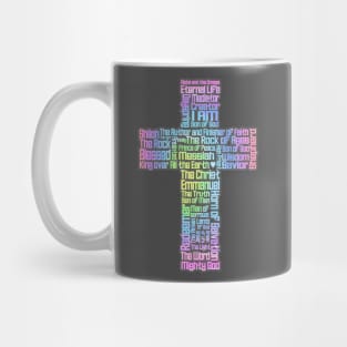 Pastel Jesus Names Cross Mug